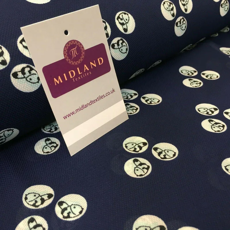 Navy blue Baby Panda Soft Georgette twist voile Dress Fabric 147cm MK1185-3