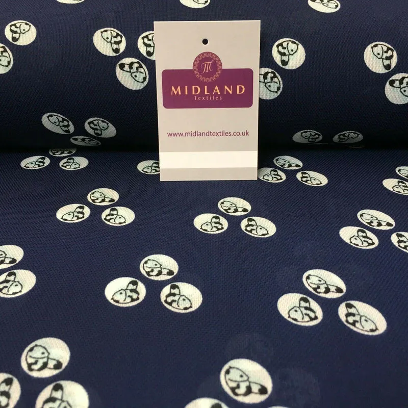 Navy blue Baby Panda Soft Georgette twist voile Dress Fabric 147cm MK1185-3