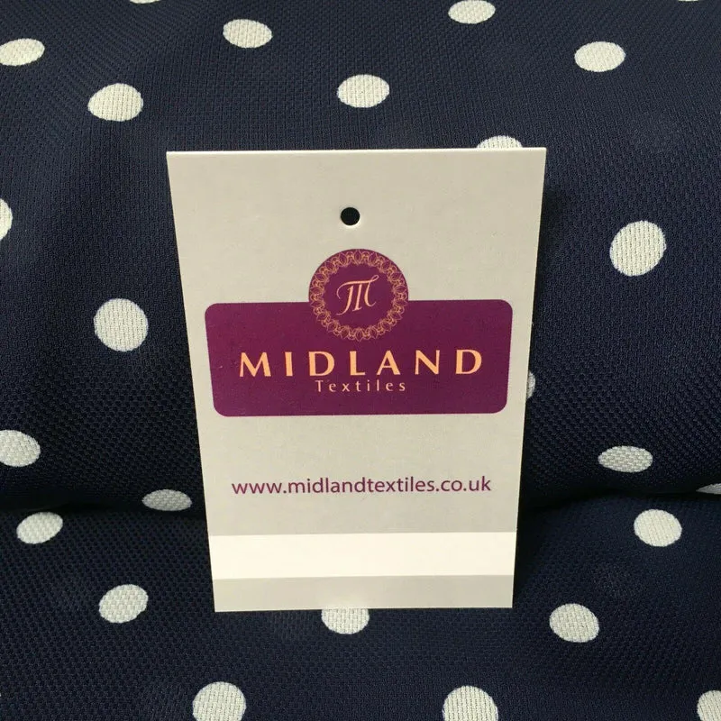 Navy & Ivory Spot dot Soft Georgette twist voile Dress Fabric 147cm MK1185-1