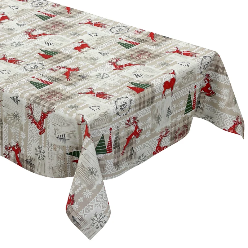 Wachstuch Rolle Weihnachten P1152-1 Skandinavien Rentier geprägt Rollenware