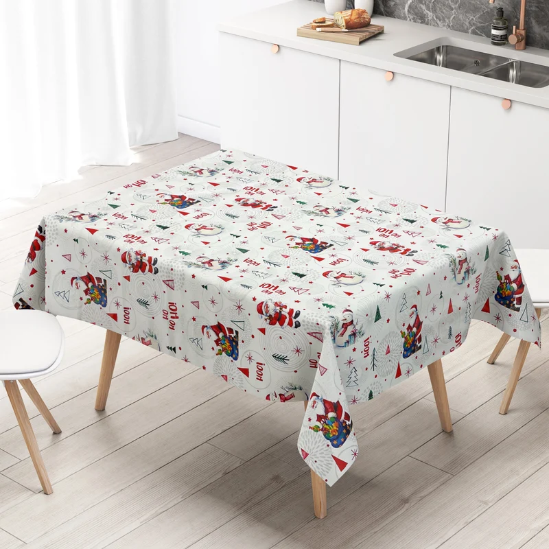 Wachstuch Rolle Weihnachten P1151-1 Schneemann Weihnachtsmann grau Rollenware