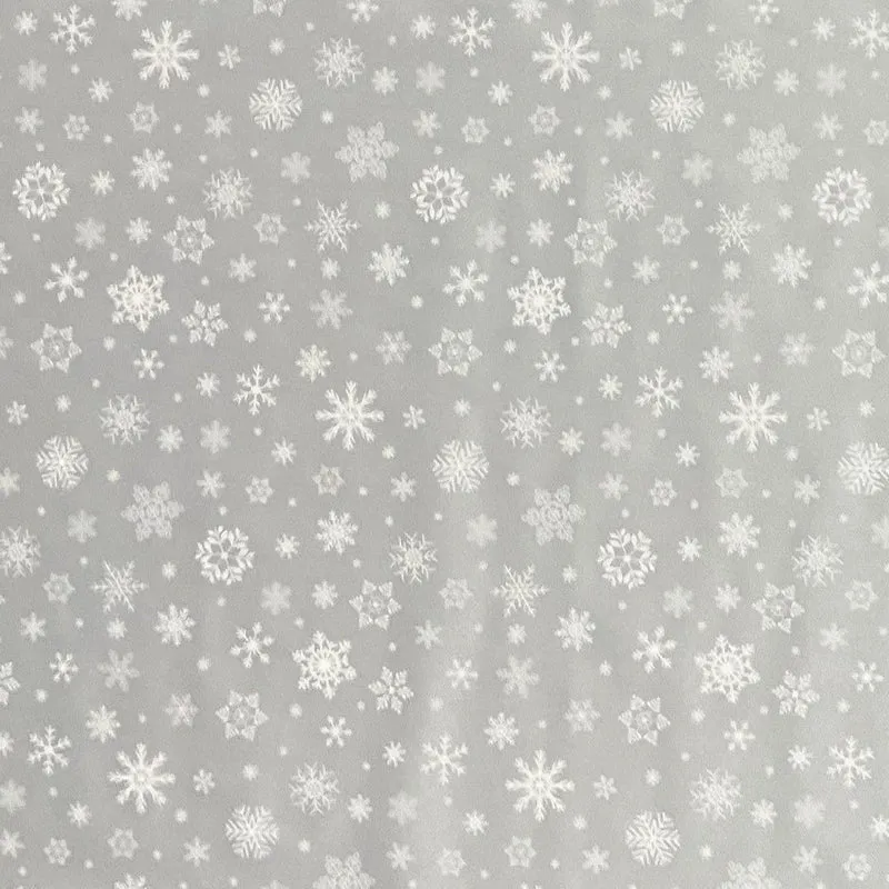 Wachstuch Rolle Weihnachten P1096-2 Schneeflocken Eisblumen silber geprägt Rollenware