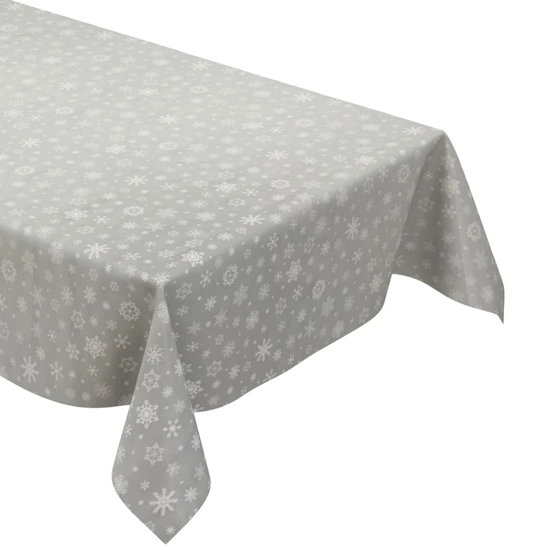 Wachstuch Rolle Weihnachten P1096-2 Schneeflocken Eisblumen silber geprägt Rollenware