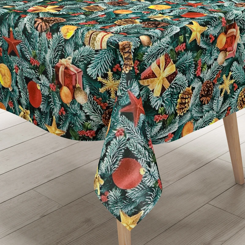 Wachstuch Tischdecke K20A Weihnachten Tannenzweige Tannenzapfen Advent eckig rund oval