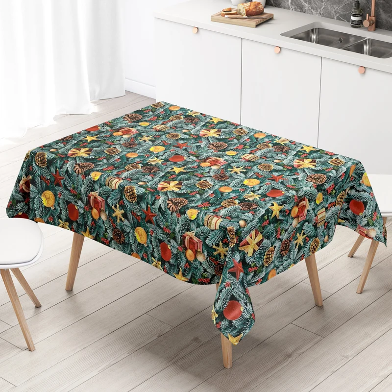 Wachstuch Tischdecke K20A Weihnachten Tannenzweige Tannenzapfen Advent eckig rund oval