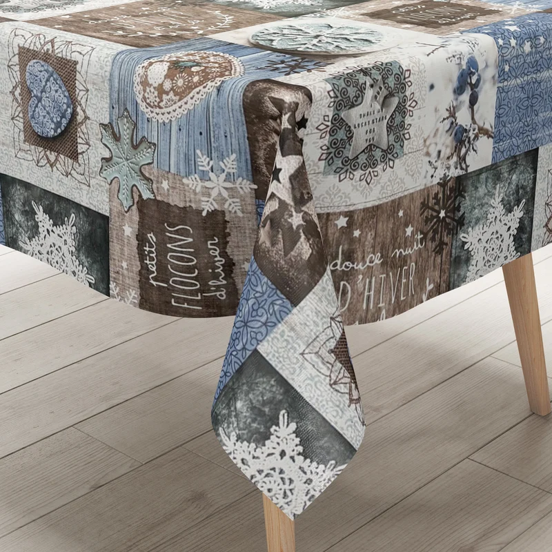 Wachstuch Rolle Weihnachten P1031-1 Sterne Herzen Winter blau Rollenware