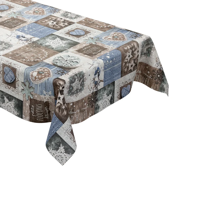 Wachstuch Rolle Weihnachten P1031-1 Sterne Herzen Winter blau Rollenware