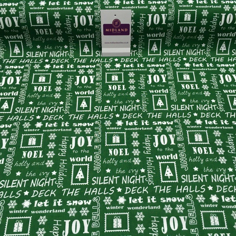 Christmas Xmas Theme Printed cotton Fabric Craft Gift 110 cm MD1292 Mtex