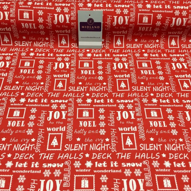 Christmas Xmas Theme Printed cotton Fabric Craft Gift 110 cm MD1292 Mtex