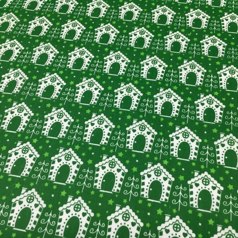 Christmas Bird House Printed Polycotton Fabric Craft Gifts 110 cm MD1287 Mtex