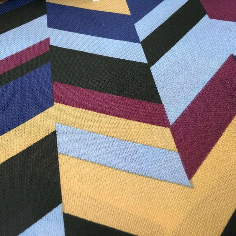 Blue & Plum Geometric soft Georgette twist voile Dress Fabric 147cm MK1185-4