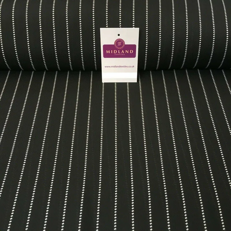 Black Stitch Stripped soft Georgette twist voile Dress Fabric 147cm MK1185-7