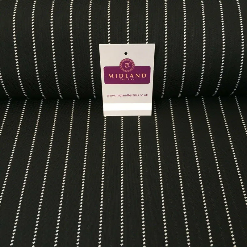 Black Stitch Stripped soft Georgette twist voile Dress Fabric 147cm MK1185-7