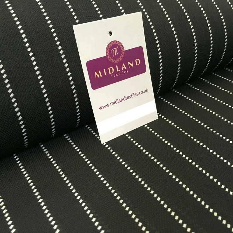 Black Stitch Stripped soft Georgette twist voile Dress Fabric 147cm MK1185-7