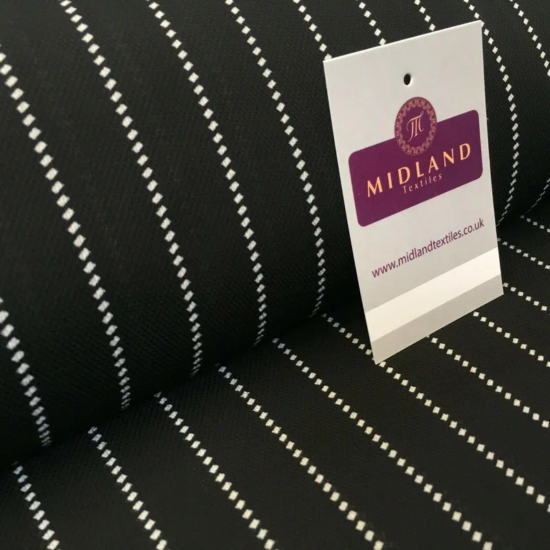 Black Stitch Stripped soft Georgette twist voile Dress Fabric 147cm MK1185-7