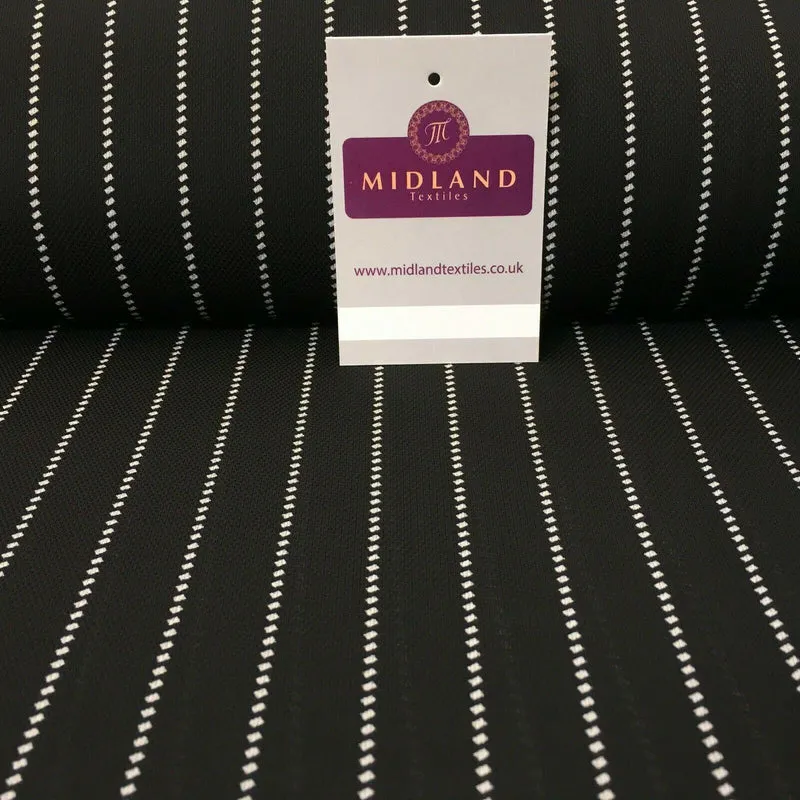 Black Stitch Stripped soft Georgette twist voile Dress Fabric 147cm MK1185-7