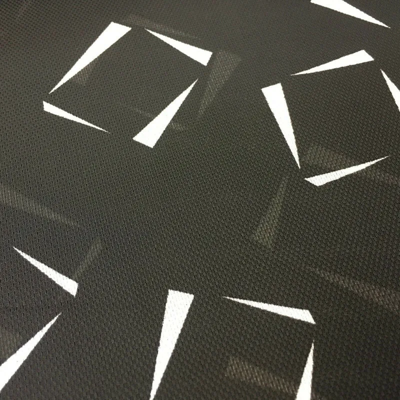 Black Geometric Printed Soft Georgette Twist Voile Dress Fabric MK1185-5