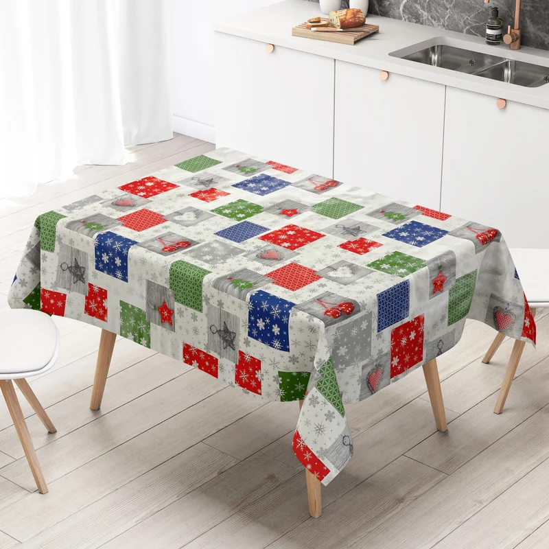Wachstuch Rolle Weihnachten P1033-1 Herzen Kugeln Schneeflocken Rollenware