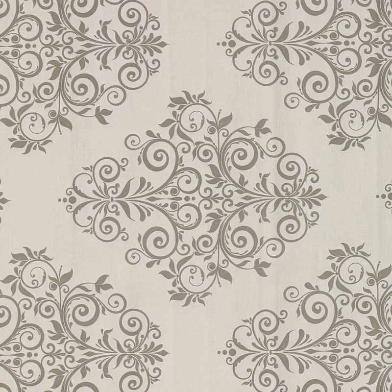Wachstuch Tischdecke geprägt KE04430 helles Taupe Ornamente Barock eckig rund oval