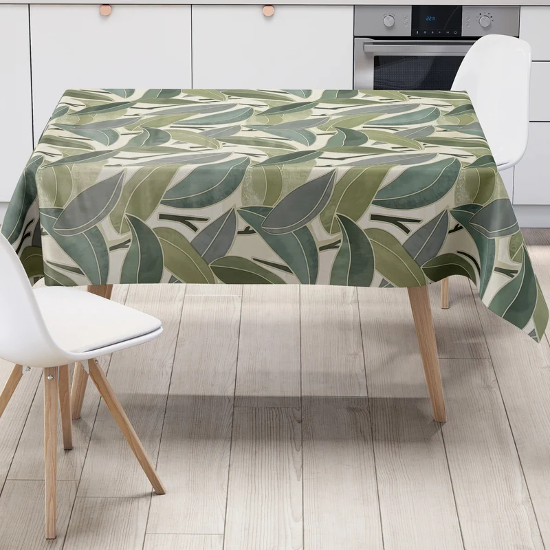 Wachstuch Tischdecke DZ71 grüne Blätter Dschungel Sommer eckig rund oval