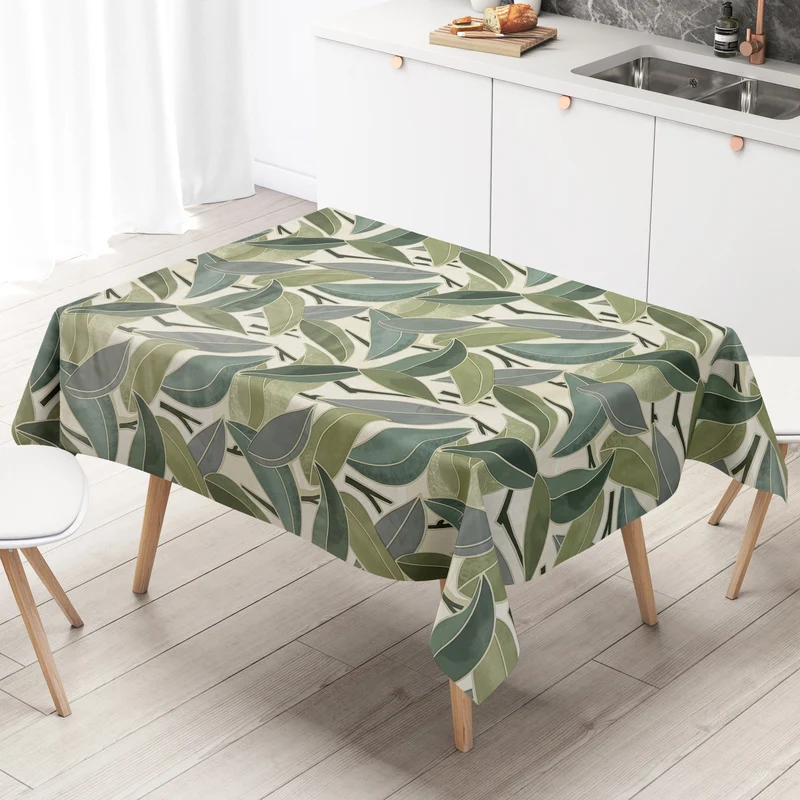 Wachstuch Tischdecke DZ71 grüne Blätter Dschungel Sommer eckig rund oval