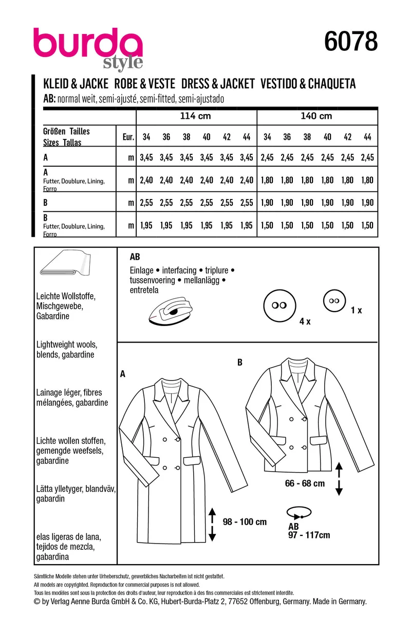 6078 Kleid, Jacke