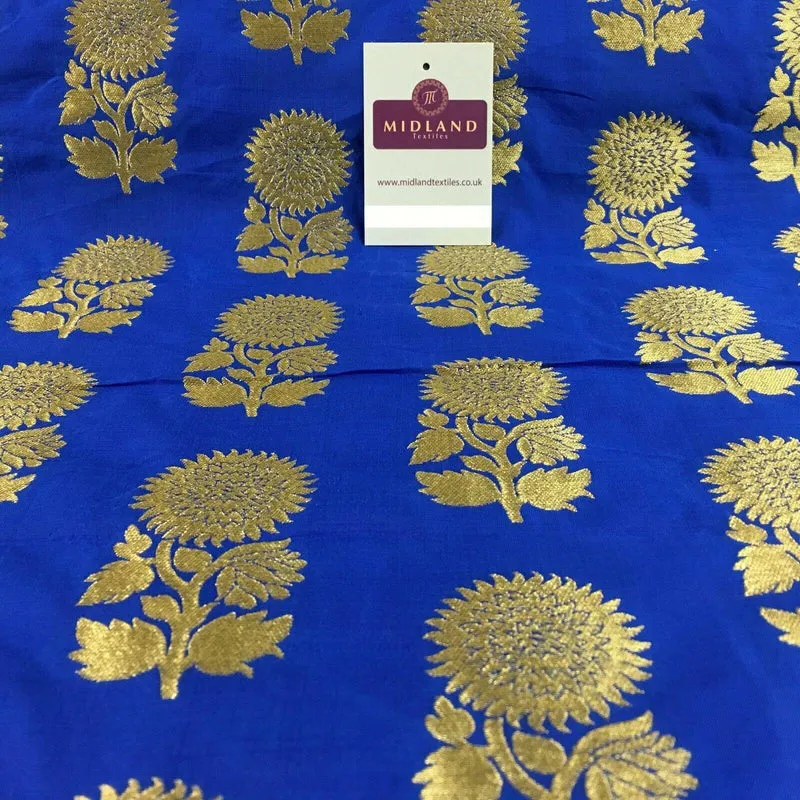 Indian Gold Flower Banarsi Brocade waistcoat fabric 110 cm Wide MN1100 Mtex