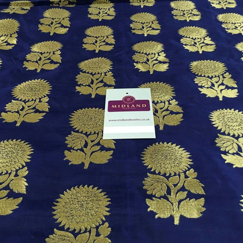 Indian Gold Flower Banarsi Brocade waistcoat fabric 110 cm Wide MN1100 Mtex