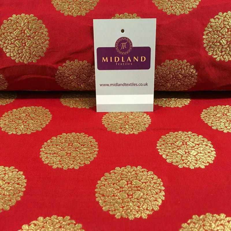 Indian Gold Floral Banarsi Brocade Waistcoat fabric 125cm Wide MN1098 Mtex