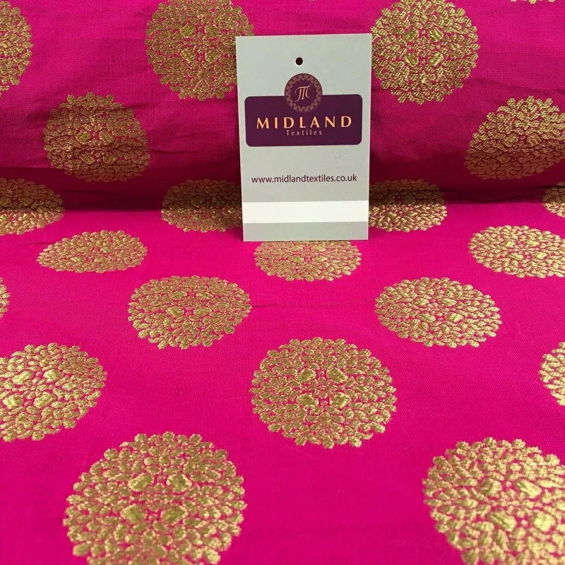 Indian Gold Floral Banarsi Brocade Waistcoat fabric 125cm Wide MN1098 Mtex