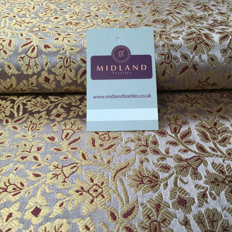 Indian Floral Banarsi Brocade Faux Silk fabric 111cm Wide MP1129 Mtex