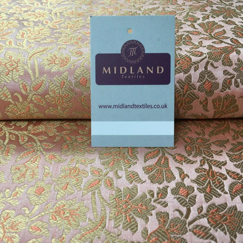 Indian Floral Banarsi Brocade Faux Silk fabric 111cm Wide MP1129 Mtex