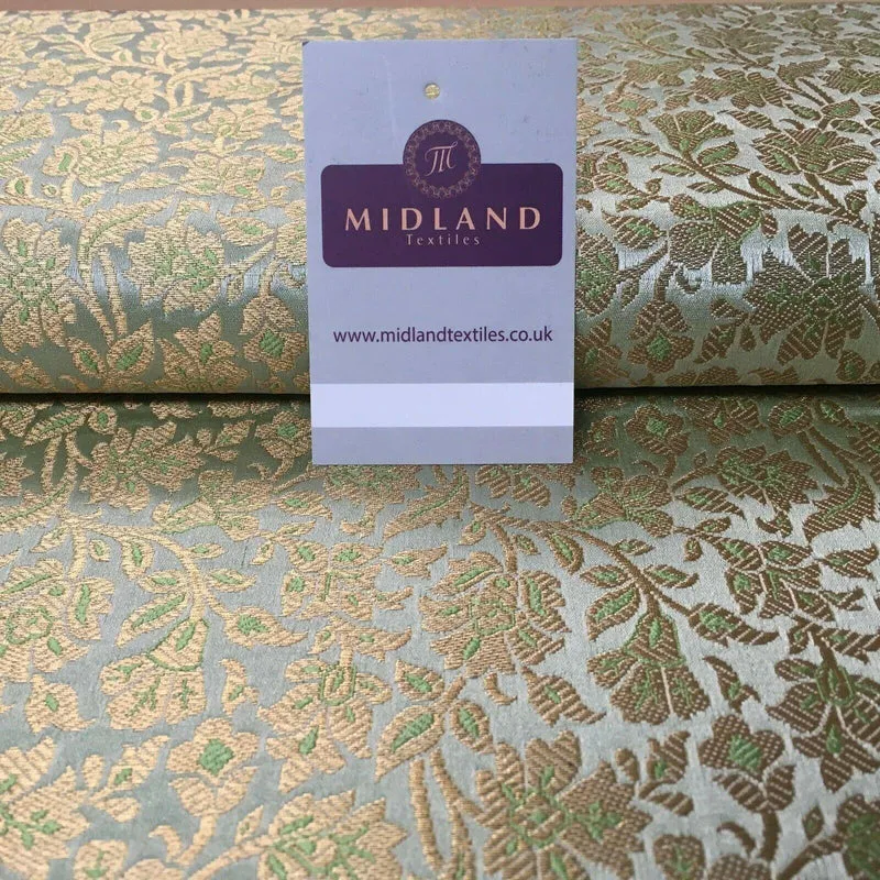 Indian Floral Banarsi Brocade Faux Silk fabric 111cm Wide MP1129 Mtex