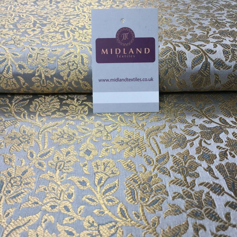 Indian Floral Banarsi Brocade Faux Silk fabric 111cm Wide MP1129 Mtex