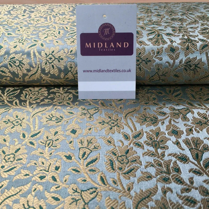 Indian Floral Banarsi Brocade Faux Silk fabric 111cm Wide MP1129 Mtex