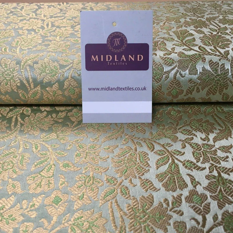 Indian Floral Banarsi Brocade Faux Silk fabric 111cm Wide MP1129 Mtex