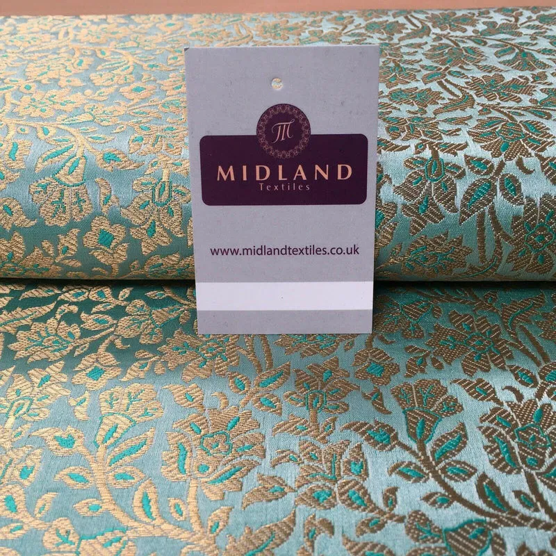 Indian Floral Banarsi Brocade Faux Silk fabric 111cm Wide MP1129 Mtex