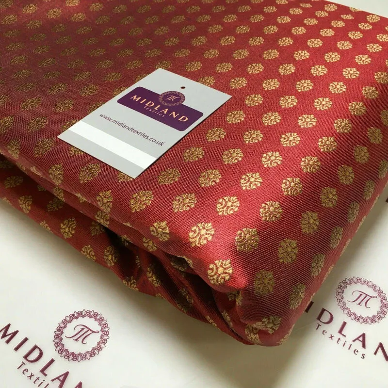 Ornamental Indian Banarsi Brocade Faux Silk Waistcoat Fabric 110cm M1275