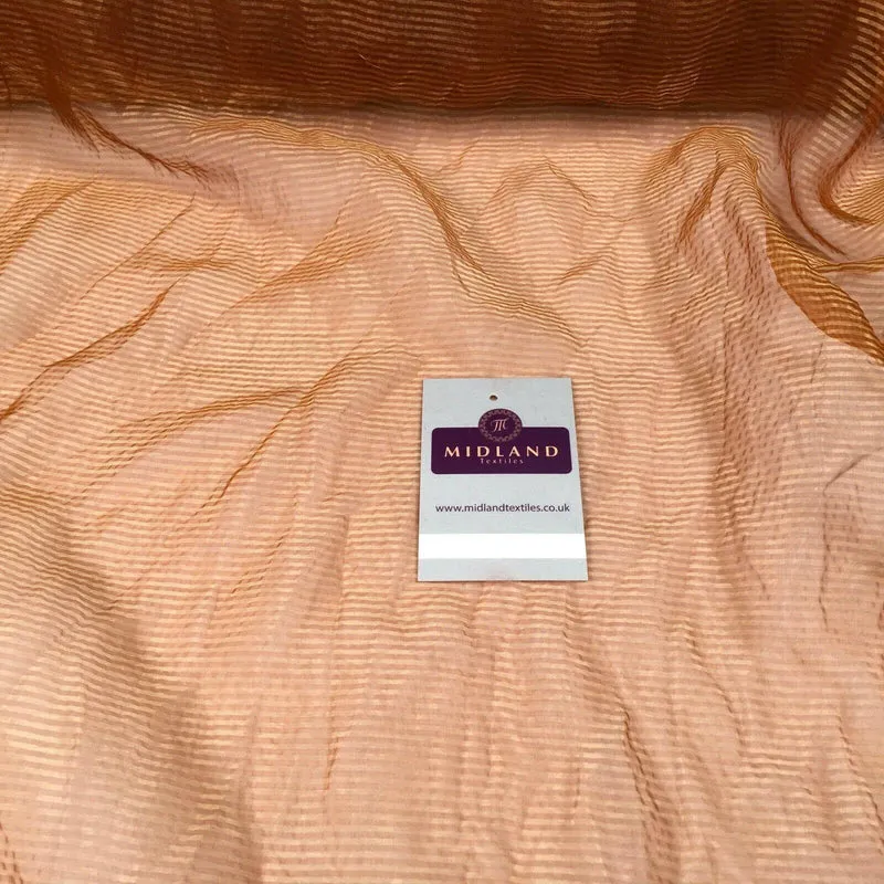 Rust Crushed Lightweight Organdy pin stripped Fabric 150 cm M145-82 Mtex