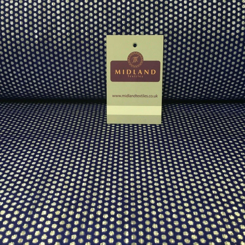 Geometric Silver Spot Dot Flocked Silver Lame Fabric 110 cm Wide MA1176 Mtex