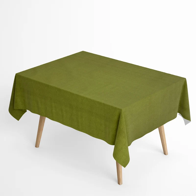 Jacquard Tischdecke aus beschichteter Baumwolle mit Fleckenschutz einfarbig unifarben grün olivgrün eckig rund oval