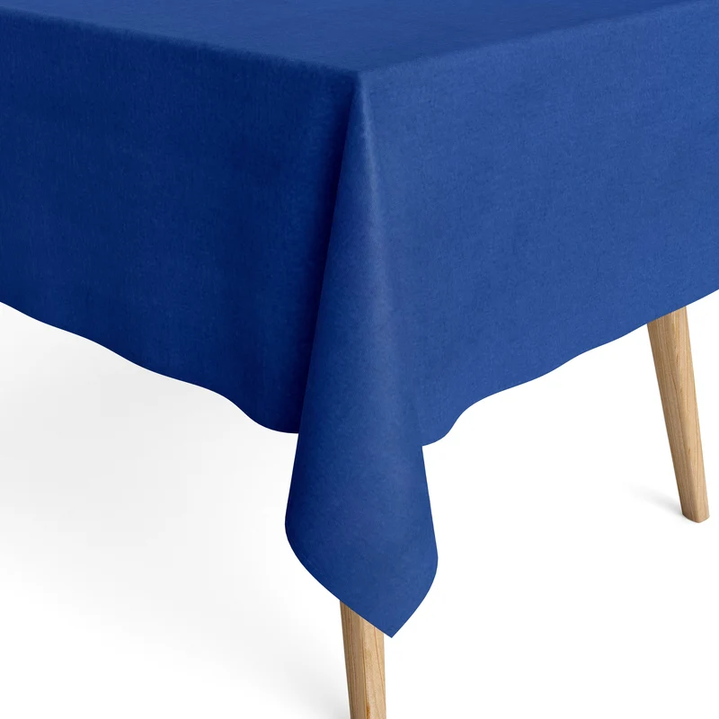 Jacquard Tischdecke aus beschichteter Baumwolle mit Fleckenschutz einfarbig unifarben blau eckig rund oval