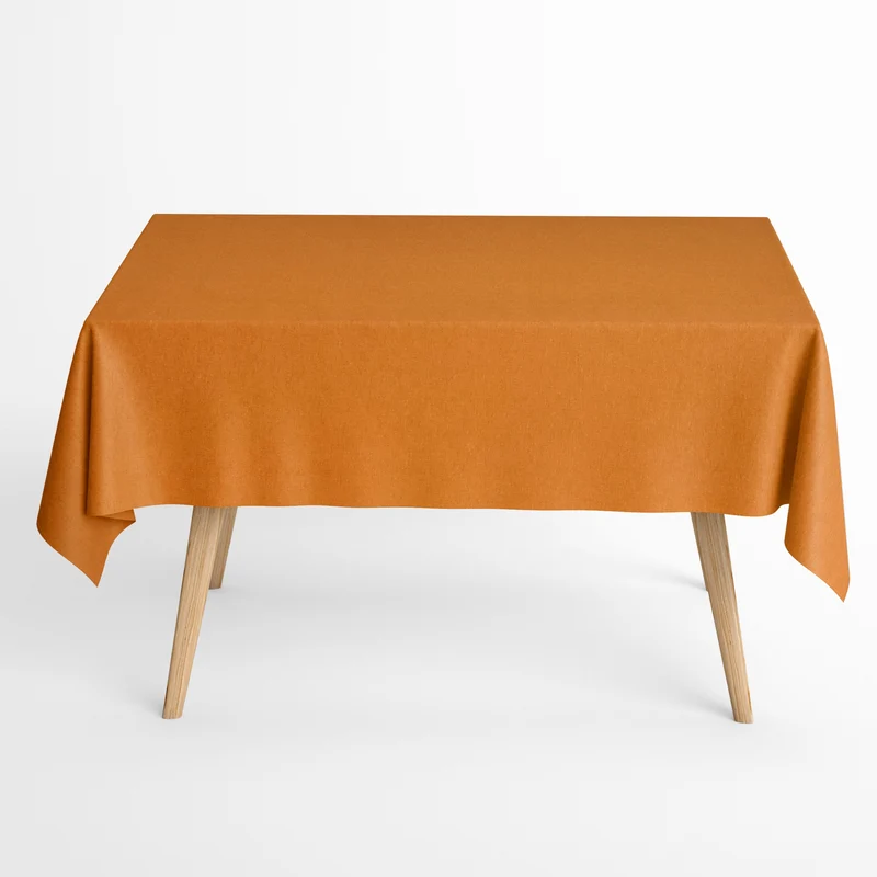 Jacquard Tischdecke aus beschichteter Baumwolle mit Fleckenschutz einfarbig unifarben orange eckig rund oval