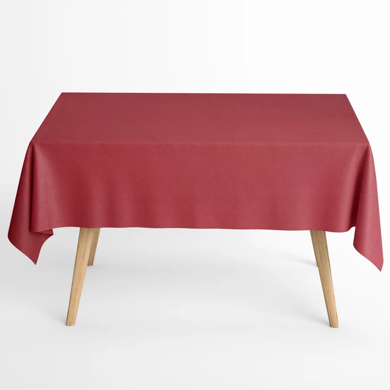 Jacquard Tischdecke aus beschichteter Baumwolle mit Fleckenschutz einfarbig unifarben bordeaux rot eckig rund oval