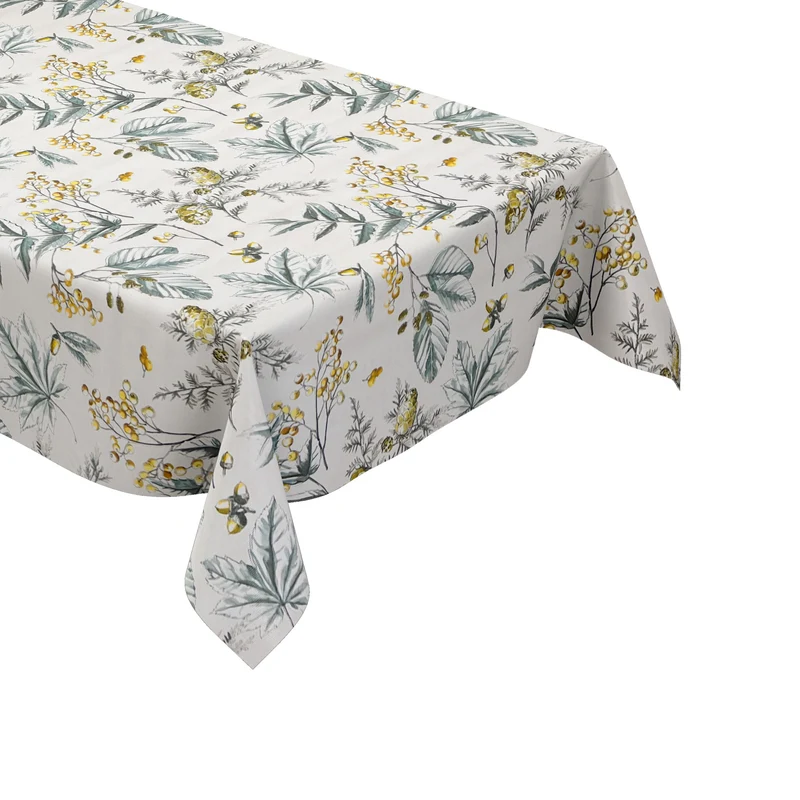 Wachstuch Tischdecke geprägt B5067-01 Weihnachten Winter Stechpalme Tannenzapfen eckig rund oval