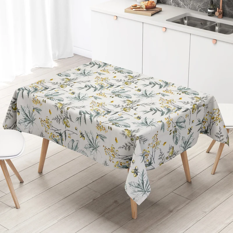 Wachstuch Tischdecke geprägt B5067-01 Weihnachten Winter Stechpalme Tannenzapfen eckig rund oval