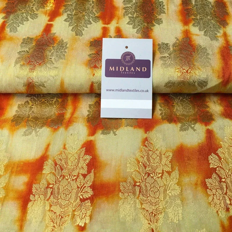 Two Tonal Floral Indian Banarsi Pure Silk Brocade fabric 100cm Wide MP1104 Mtex