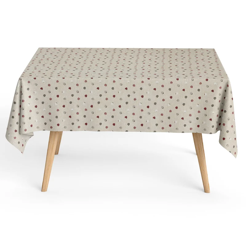 Jacquard Tischdecke aus beschichteter Baumwolle mit Fleckenschutz FRESA Erdbeeren eckig rund oval