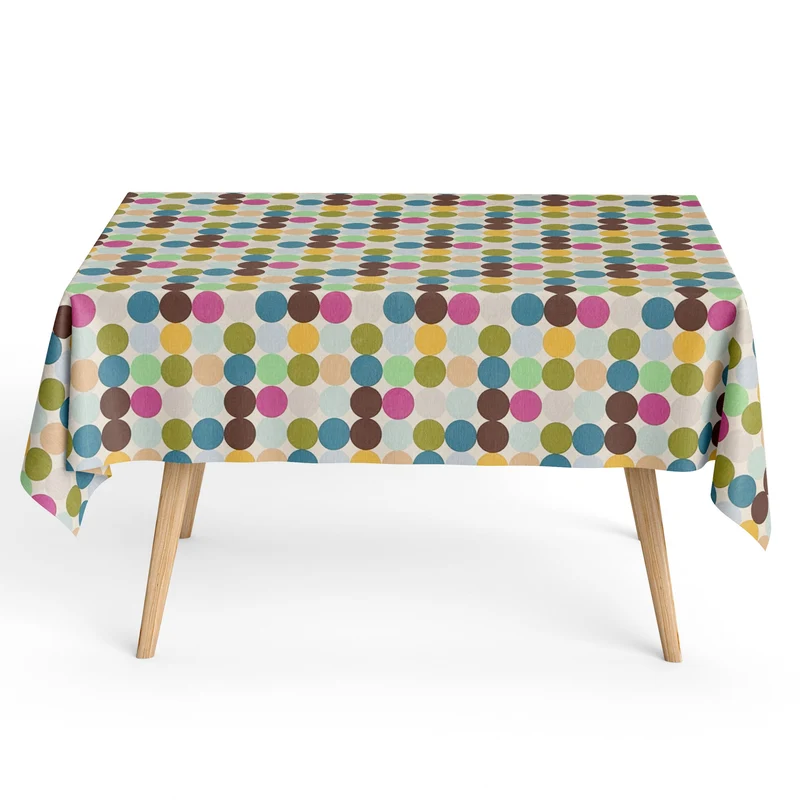 Jacquard Tischdecke aus beschichteter Baumwolle mit Fleckenschutz HOPPER23 Punkte Madrid eckig rund oval