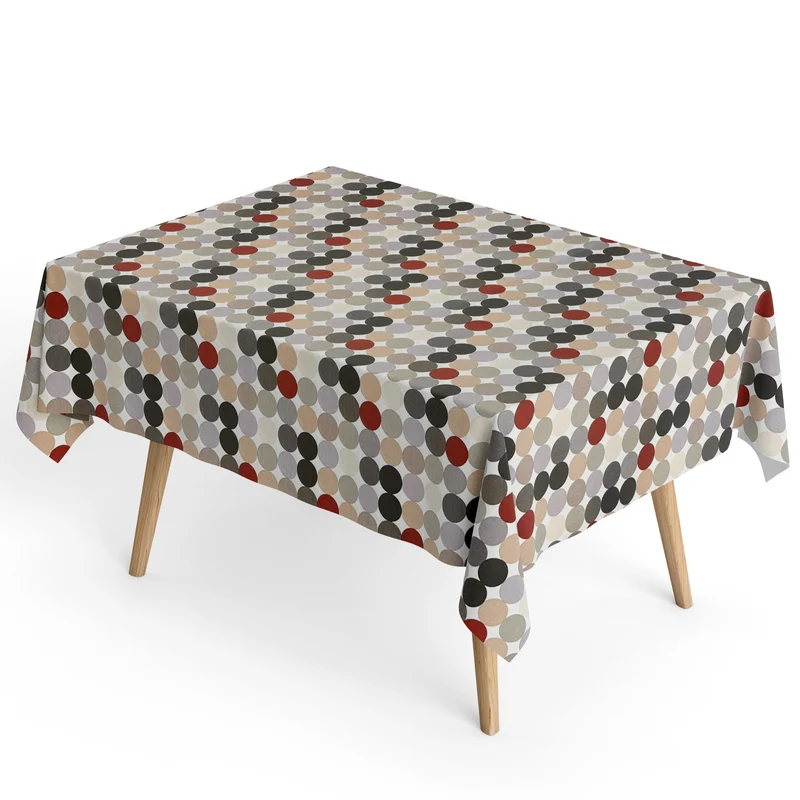 Jacquard Tischdecke aus beschichteter Baumwolle mit Fleckenschutz HOPPER BLANCO Punkte eckig rund oval